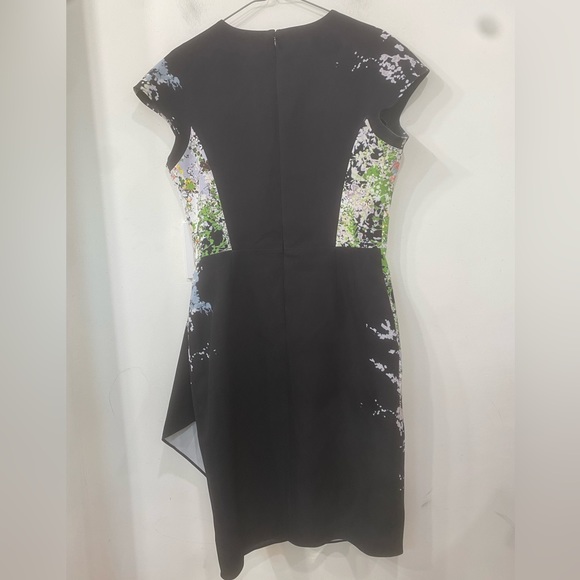 Rickie Freeman for Teri Jon Black Abstract Print Back Zipper Dress size 8 - Picture 8 of 10